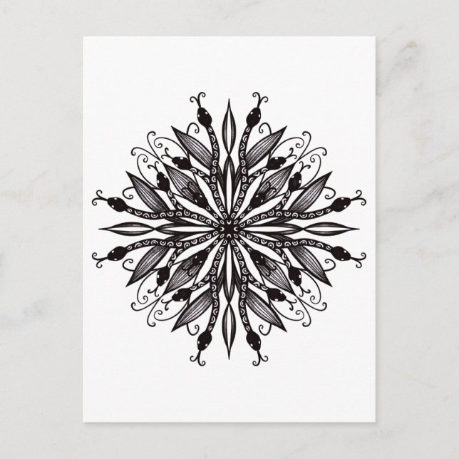 Carte Postale Goth Nature Lover Noir et blanc (Devant)