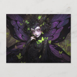 Carte Postale Goth Purple Fairy Girl Imaginaire Art