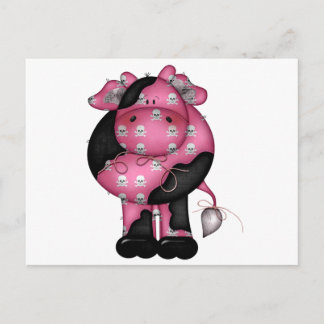 Carte Postale Goth Skully Cow