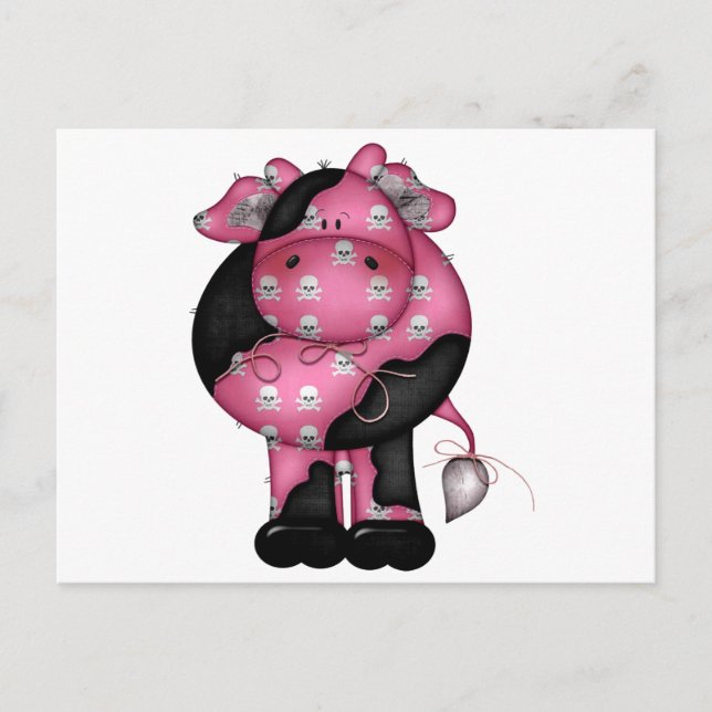 Carte Postale Goth Skully Cow (Devant)