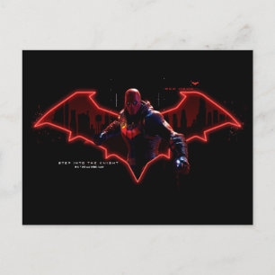 Carte Postale Gotham Chevaliers Hood rouge dans le logo