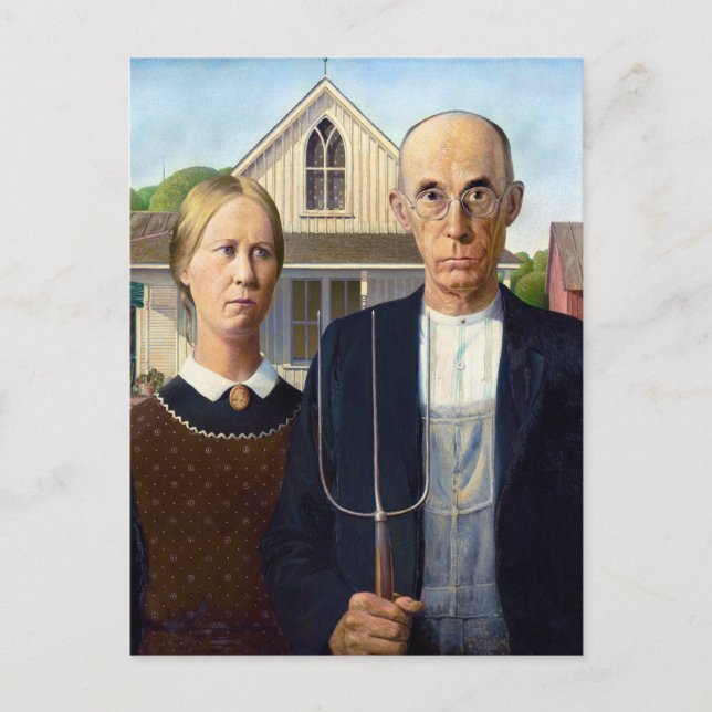 Carte Postale Gothic américain de Grant Wood  (Devant)