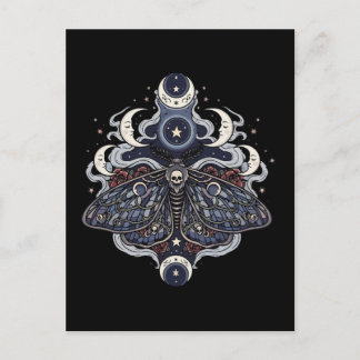 Carte Postale Gothic Death Moth and Moon Phases