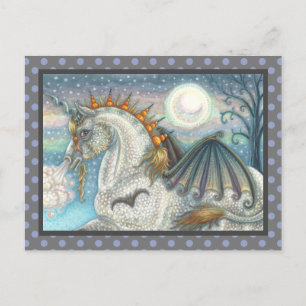 CARTE POSTALE GOTHIC HALLOWEEN UNICORN WITH BAT WINGS, HORSE