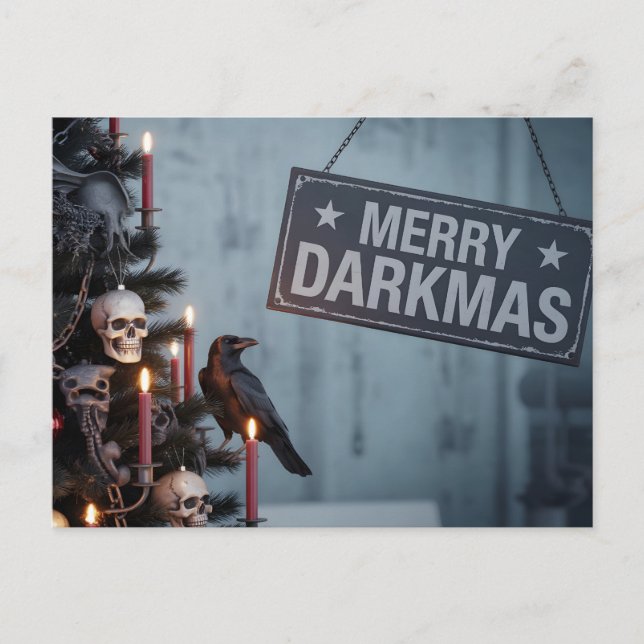 Carte Postale Gothic "Merry Darkmas" Horror Christmas Tree (Devant)