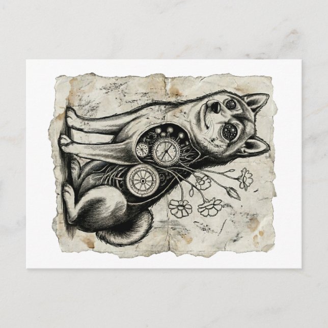 Carte Postale Gothic Shiba Vintage Postcards (Devant)