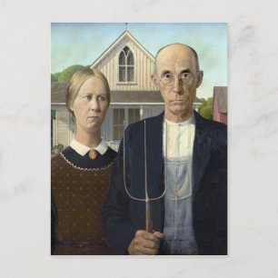 Carte Postale gothique américain par Grant Wood