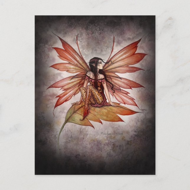 Carte postale Gothique Autumn Fairy Art par Molly  (Devant)