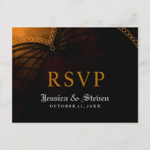 Carte postale gothique de MENU de mariage de RSVP