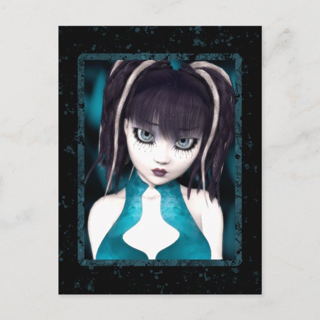 Carte postale gothique Grunge Doll (Devant)