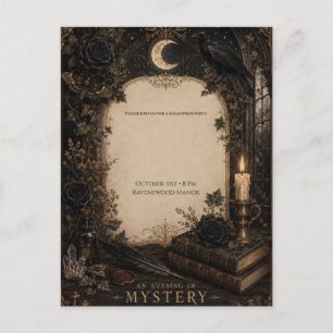 Carte Postale Gothique Halloween Roses et Lierre de Bourgogne du