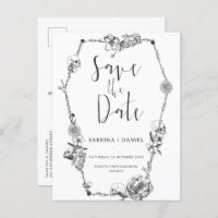 Gothique Main dessinée Fleurs Crâne Enregistrer la