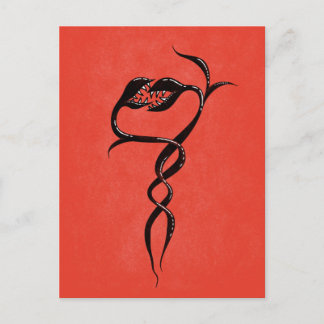 Carte Postale Gothique Saint Valentin Plantes en amour