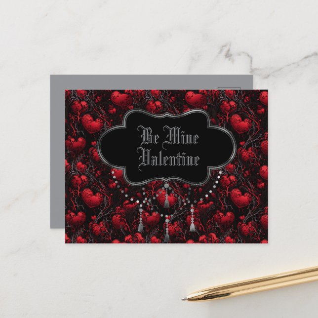Carte Postale Gothique Sois Mienne Saint-Valentin  (Devant/Arrière en situation)