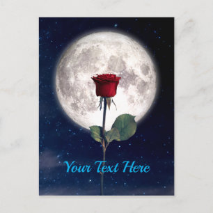 Carte Postale gothique, Vintage, victorien, Rose rouge, Romance 