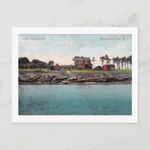 Carte Postale Gould's Island Light House, Narragansett Vintage