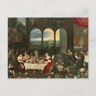 Carte Postale Goût, ouïe et contact, 1618