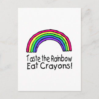 Carte Postale Goûtez Les Crayons De L'Arc En Ciel