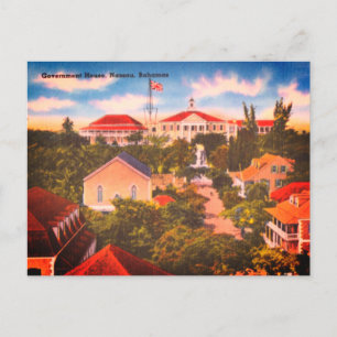 Carte Postale Government House, Nassau, Bahamas Photo Vintage