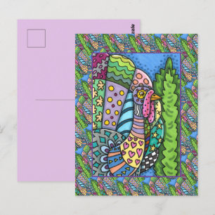 CARTE POSTALE GRÂCE À LA TURQUIE, AUX PLUMES DE PATCHWORK, À L'A