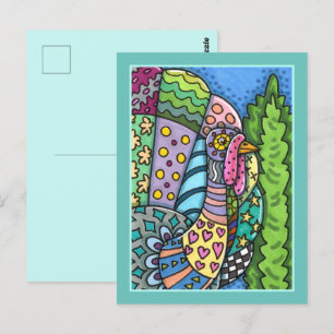 CARTE POSTALE GRÂCE À LA TURQUIE, AUX PLUMES DE PATCHWORK, À L'A