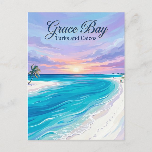 Carte Postale Grace Bay Turks et Caïcos (Devant)