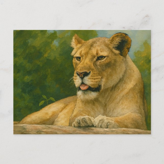 Carte Postale Grace Skybound - Lioness sur la haie (Devant)