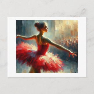 Carte Postale Graceful Ballet Dancer in Red Tutu,