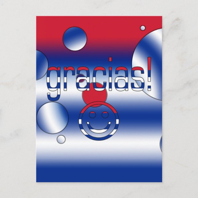 Carte Postale Gracias ! Cuba Drapeau couleurs Pop Art (Devant)