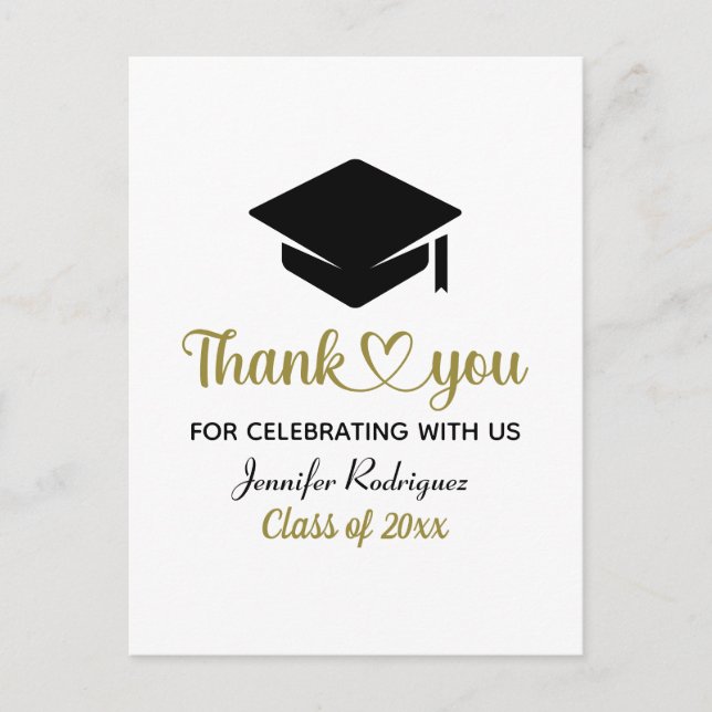 Carte Postale Grad Amour Et Merci Graduation Cap Merci (Devant)
