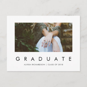 Carte Postale Grad minimaliste   Invitation de la fête de gradua