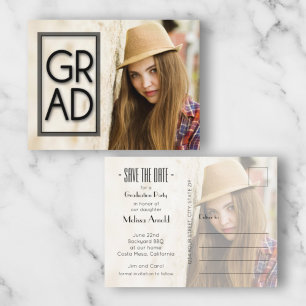 Carte Postale Grad Overlay Photo Graduation Enregistrer la date