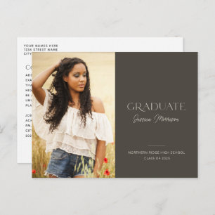 Carte Postale Graduate 2024 Modern Script Nom de la photo Gradua