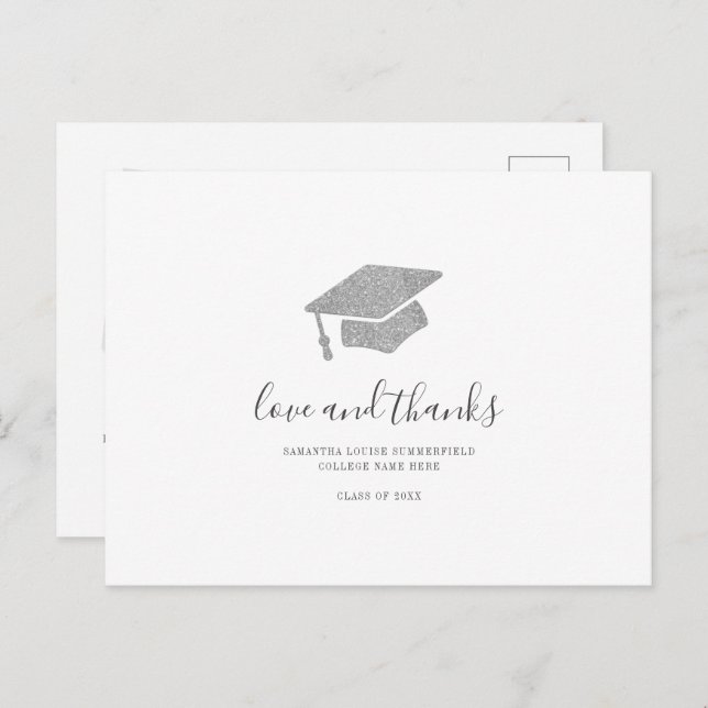 Carte Postale Graduate 2024 Photo Grad Merci (Devant / Derrière)