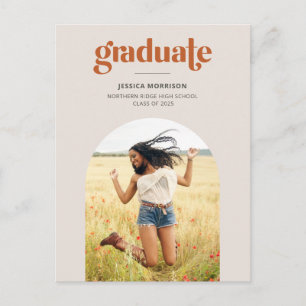 Carte Postale Graduate minimaliste Arched Photo Party
