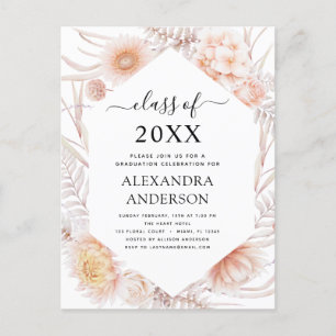 Carte Postale Graduation 2022 Boho Chic Dusty Pink Desert Invita