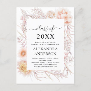 Carte Postale Graduation 2022 Boho Chic Dusty Pink Desert Invita