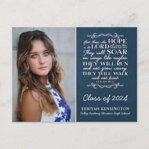 Carte Postale Graduation chrétienne Bible Verse Isaïe 40 Photo