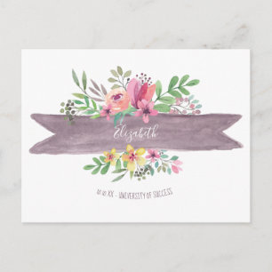 Carte Postale Graduation Florale Fleur Enregistrer La Date