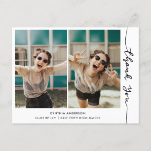 Carte Postale Graduation Merci moderne Script Photo Collage