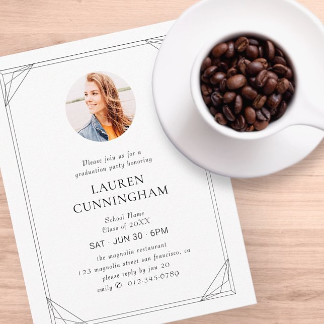 Carte Postale Graduation Moderne Géométrique Minimaliste Photo (Créateur téléchargé)