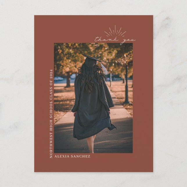 Carte Postale Graduation Photo ligne Terracotta Merci d'art (Devant)