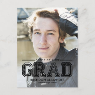 Carte Postale Graduation vintage de couleurs éditable sportive