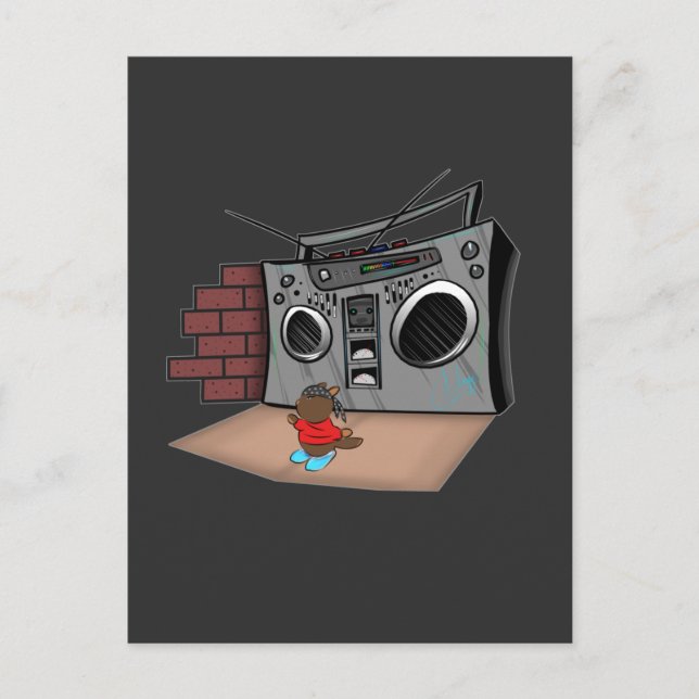 Carte Postale Graffiti Boom Box Break Dance Cartoon (Devant)