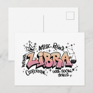 Carte Postale Graffiti du zodiaque Balance