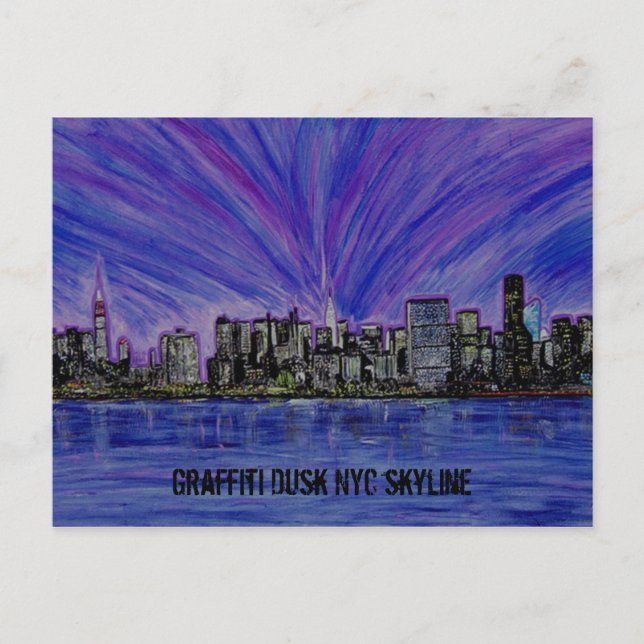 Carte postale - Graffiti Dusk NYC Skyline (Devant)