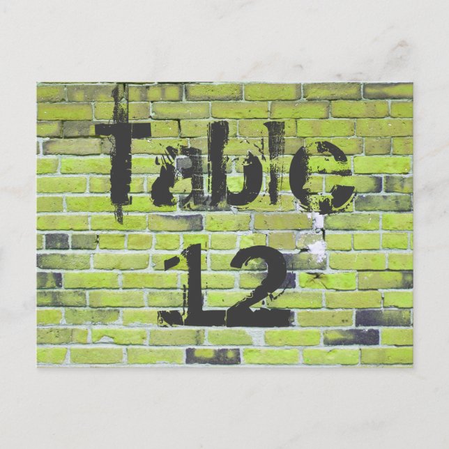Carte Postale Graffiti en briques vertes Numéro du tableau de ré (Devant)