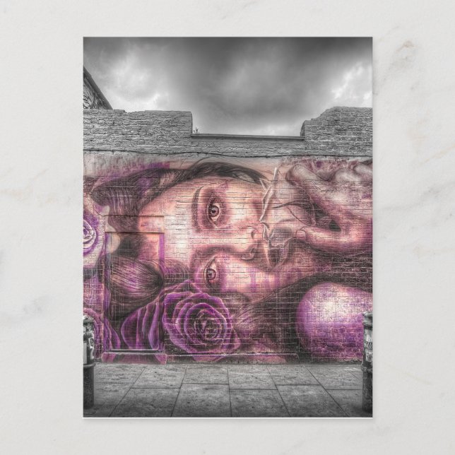 Carte Postale Graffiti Girl, Shoreditch Londres (Devant)