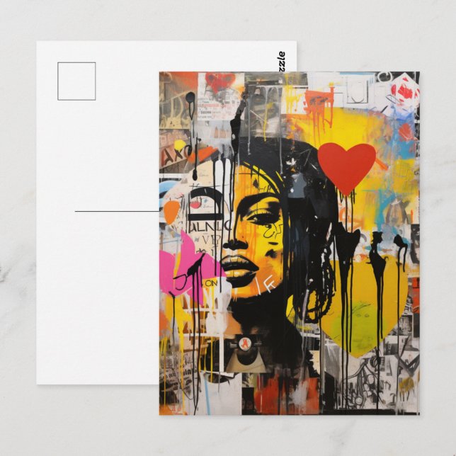 Carte Postale Graffiti Grunge Art Imprimer (Devant / Derrière)