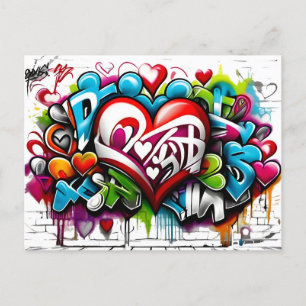 Carte Postale Graffiti Hearts # 1